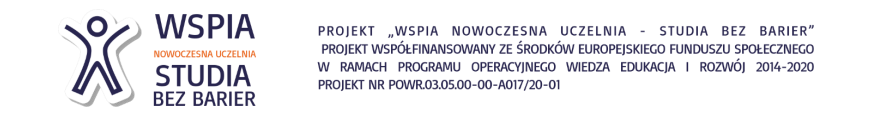 WSPIA NOWOCZESNA UCZELNIA - STUDIA BEZ BARIER